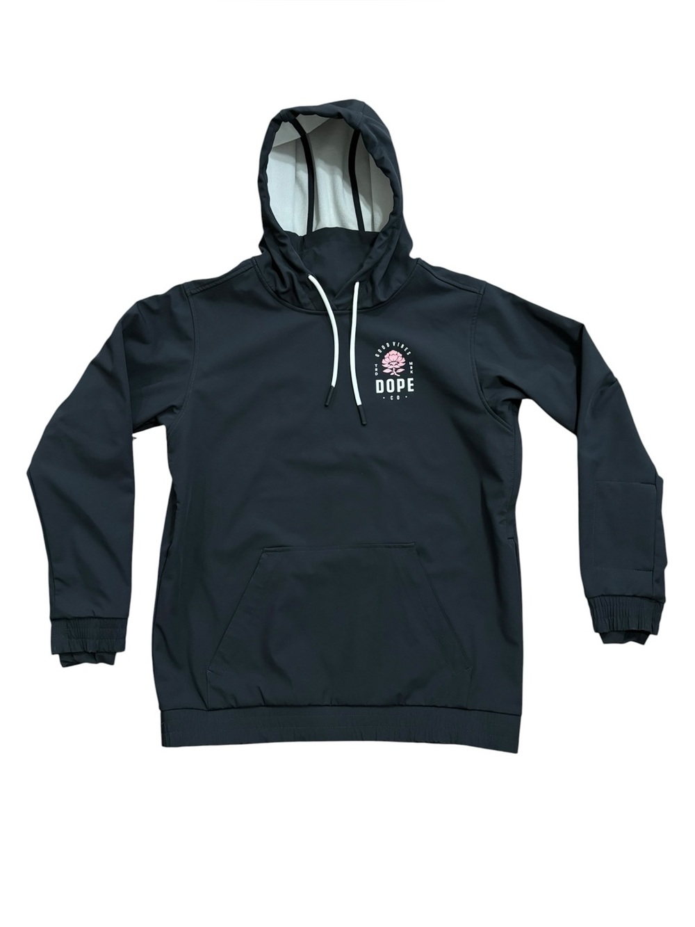 DOPE Snowboard Yeti Jacket 2X-UP Hoodie Soft Shell Black Size Medium Ski Snow